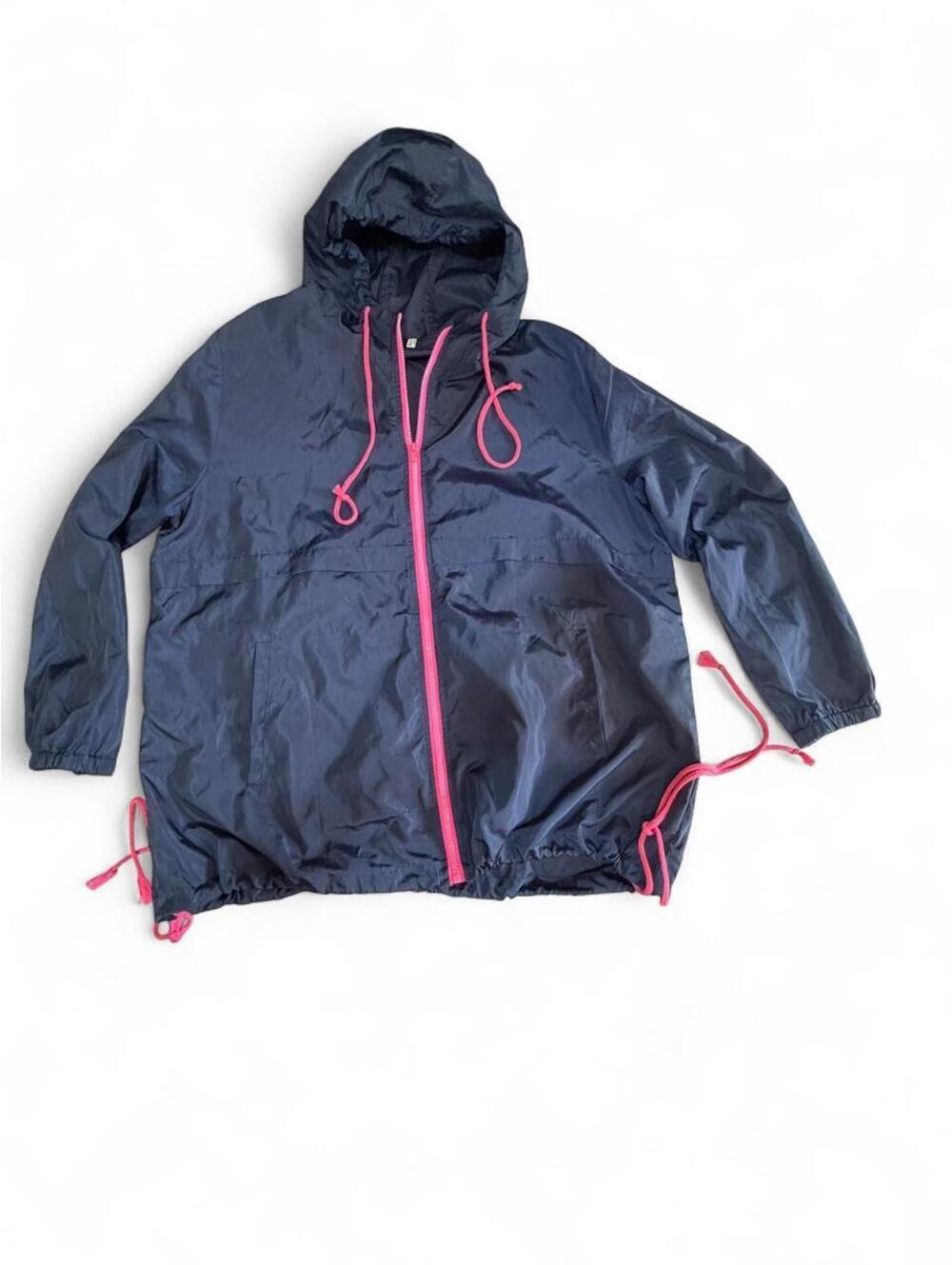 Navy and Magenta Women's XXL Lightweight Windbreaker/Rain Jacket